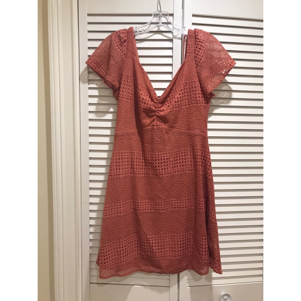 Burnt Orange Crochet Dress